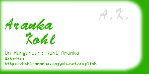 aranka kohl business card
